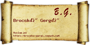 Brocskó Gergő névjegykártya