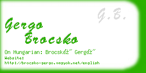 gergo brocsko business card